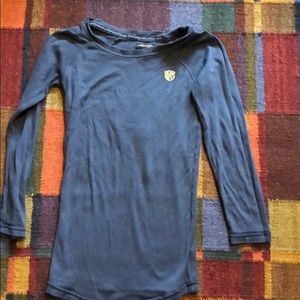 American eagle blue three-quarter sleeve top